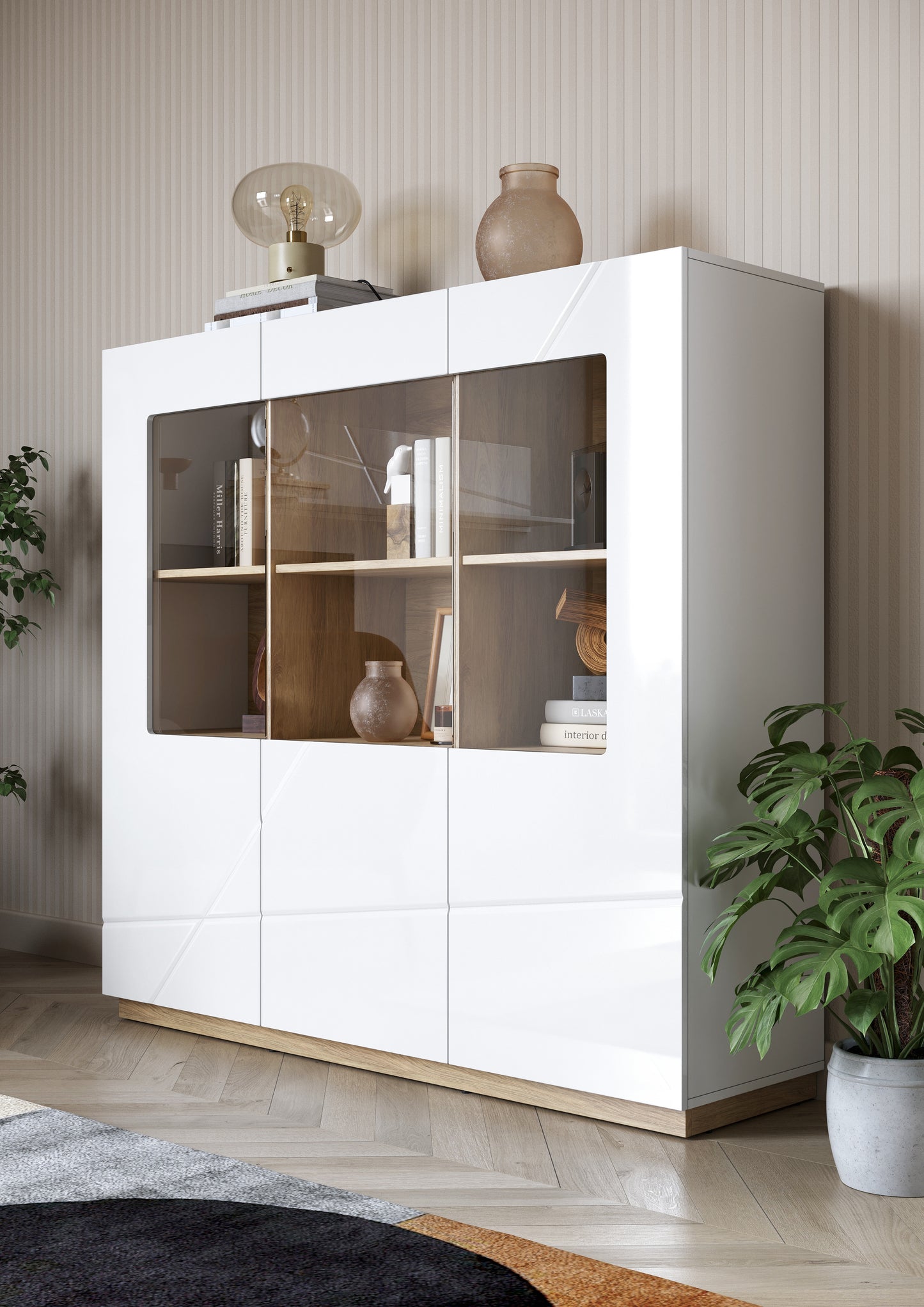 Vitrina Fuji Cu 3 Usi, 150 Cm