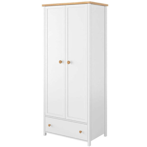 Dulap Cu 2 Usi Si 1 Sertar, Alb Si Natur, 85 Cm