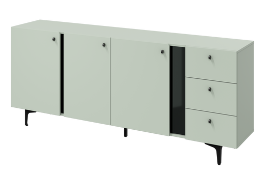 Comoda Cato Cu 3 Usi Si 3 Sertare, Verde Salvie, 200Cm