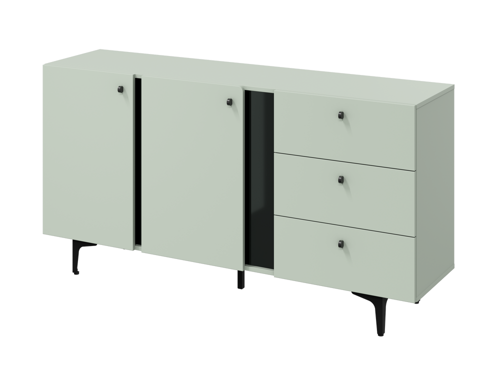 Comoda Cato Cu 2 Usi Si 3 Sertare, Verde Salvie, 160 Cm