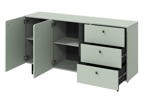 Comoda Cato Cu 2 Usi Si 3 Sertare, Verde Salvie, 160 Cm