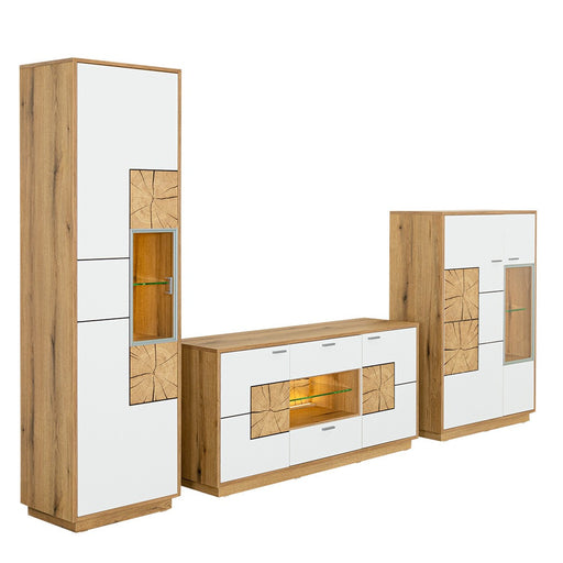 Set Living Urbano White, Alb Si Natur, 285 Cm