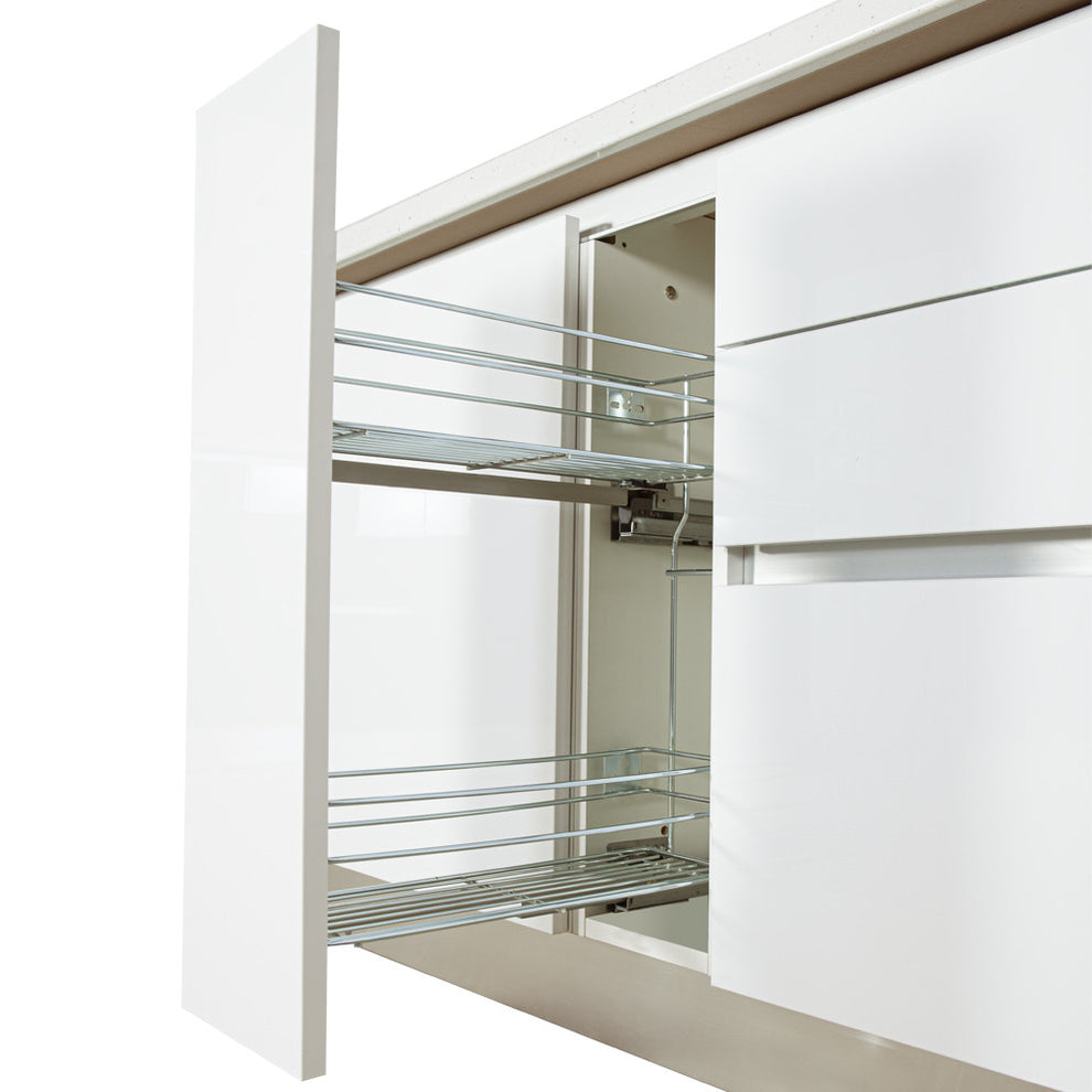 Bucatarie Moderna Alb Si Gri, Front Mdf, 222.7 X 223 X 60 Cm