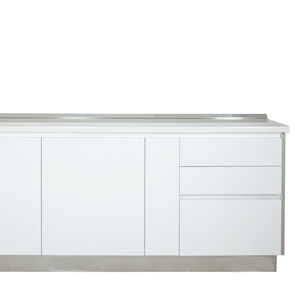 Bucatarie Moderna Alb Si Gri, Front Mdf, 222.7 X 223 X 60 Cm