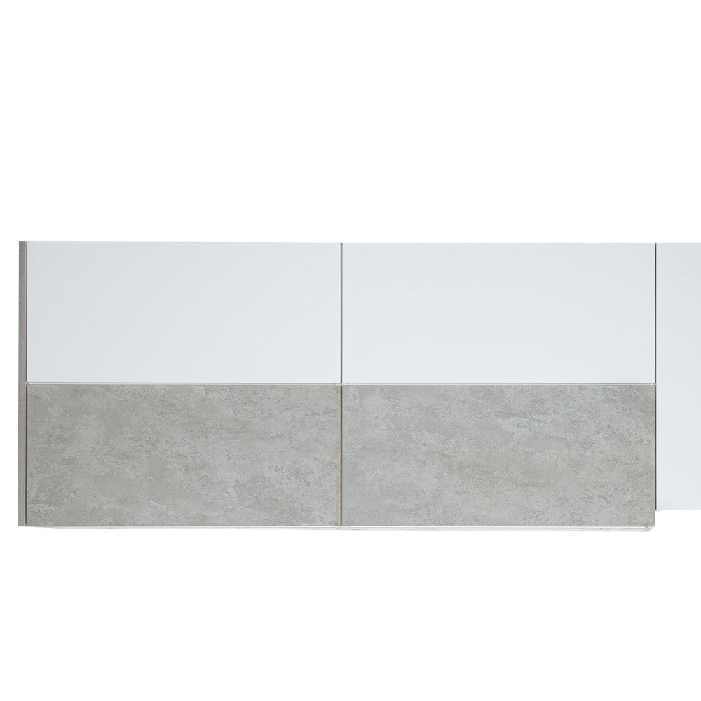 Bucatarie Moderna Alb Si Gri, Front Mdf, 222.7 X 223 X 60 Cm