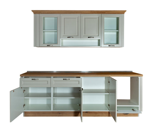 Bucatarie Aqua, Kashmir Si Natur, Front Mdf Vopsit, 251 X 223 X 60 Cm