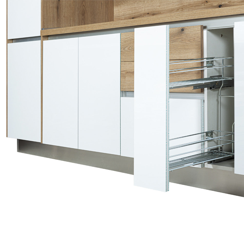Bucatarie Ideea Alb Si Natur, Front Mdf Lucios, 312.2 X 223 X 60 Cm