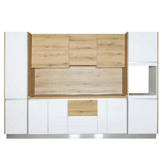 Bucatarie Ideea Alb Si Natur, Front Mdf Lucios, 312.2 X 223 X 60 Cm