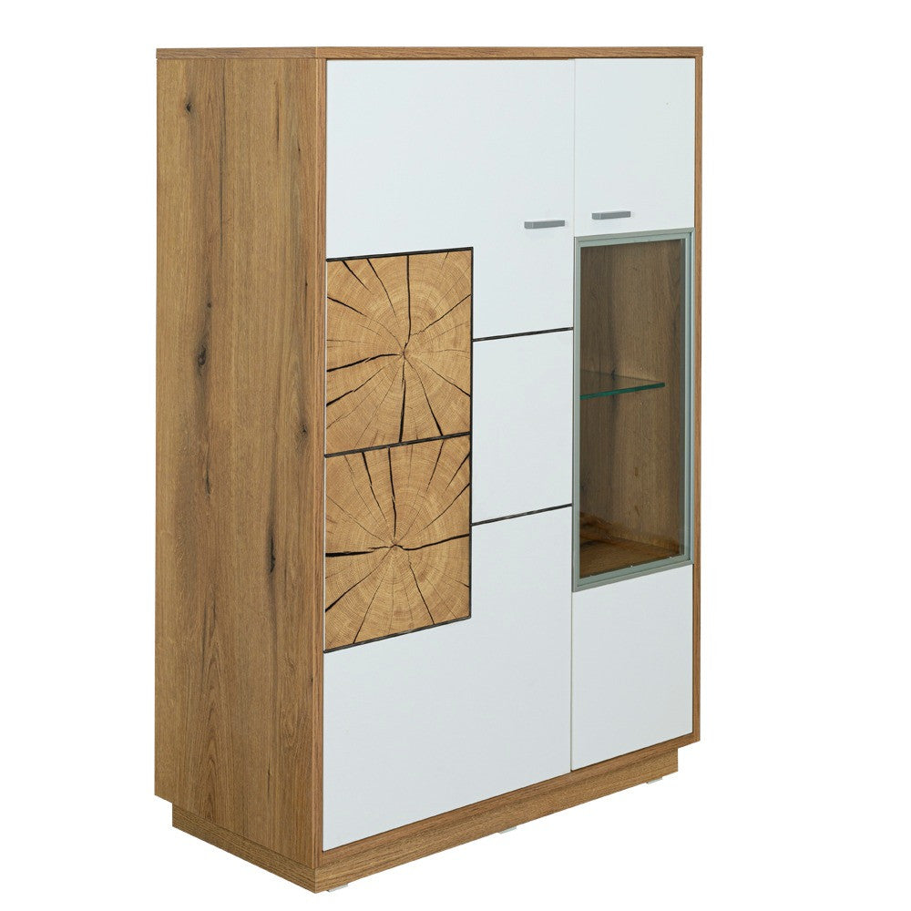Comoda Bar Urbano White Cu 2 Usi Alb Si Natur, 87 Cm