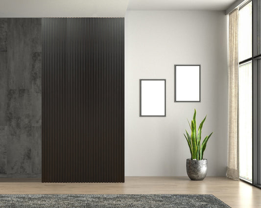 Riflaj Mdf Negru, Furniruit, 240 x 60 cm