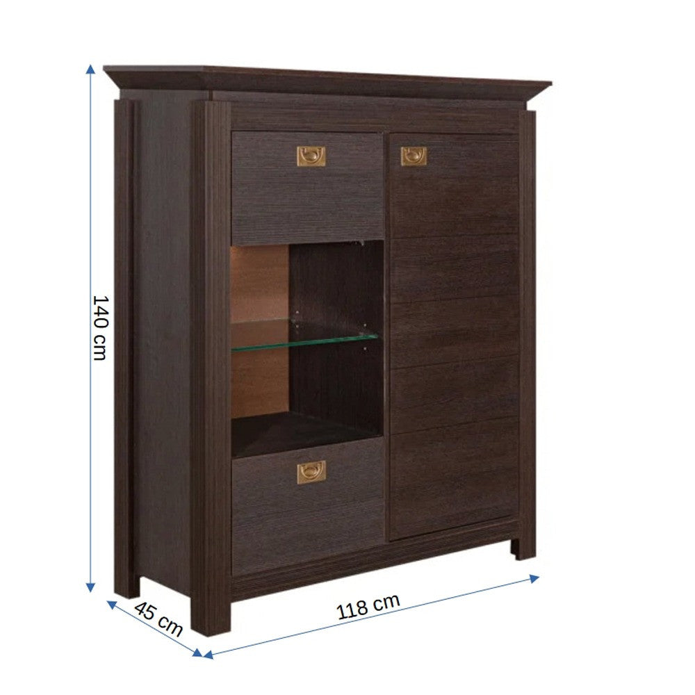 Comoda Bar Living Saigon Cantori Cu 2 Usi Si 1 Sertar, 118 Cm