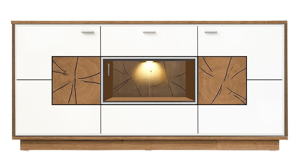Bufet Urbano White Cu 3 Usi Si 1 Sertar Alb Si Natur, 170 Cm