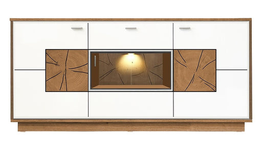 Bufet Urbano White Cu 3 Usi Si 1 Sertar Alb Si Natur, 170 Cm