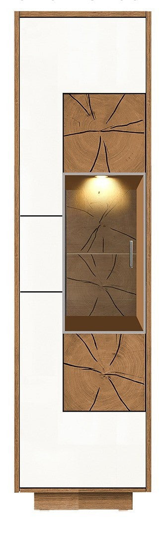 Etajera Urbano White Stanga Cu 1 Usa Alb Si Natur, 46 Cm