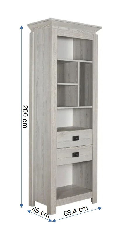 Biblioteca Casablanca Loft Cu 2 Sertare, 68.4 Cm