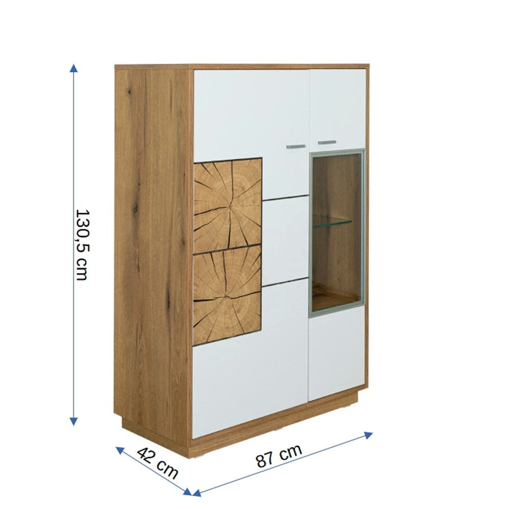 Comoda Bar Urbano White Cu 2 Usi Alb Si Natur, 87 Cm