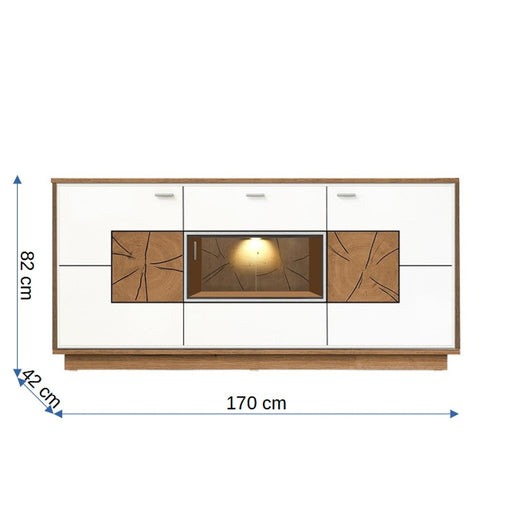 Bufet Urbano White Cu 3 Usi Si 1 Sertar Alb Si Natur, 170 Cm