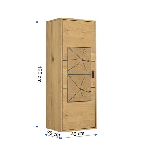 Etajera Urbano Oak Dreapta Cu 1 Usa, Stejar Rustic Si Negru, 46 Cm