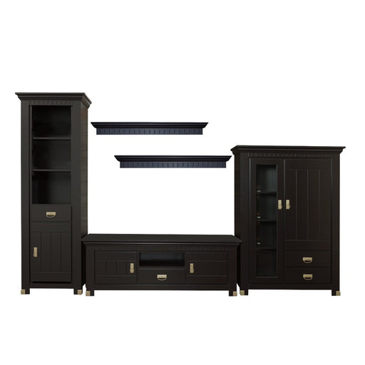 Biblioteca cu 1 usa si 1 sertar Saint Tropez Negru, Vopsit, 68.8 Cm