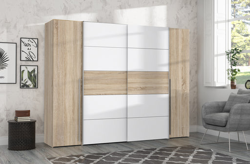 Dulap Energy Stejar Sonoma Alb, 270 Cm