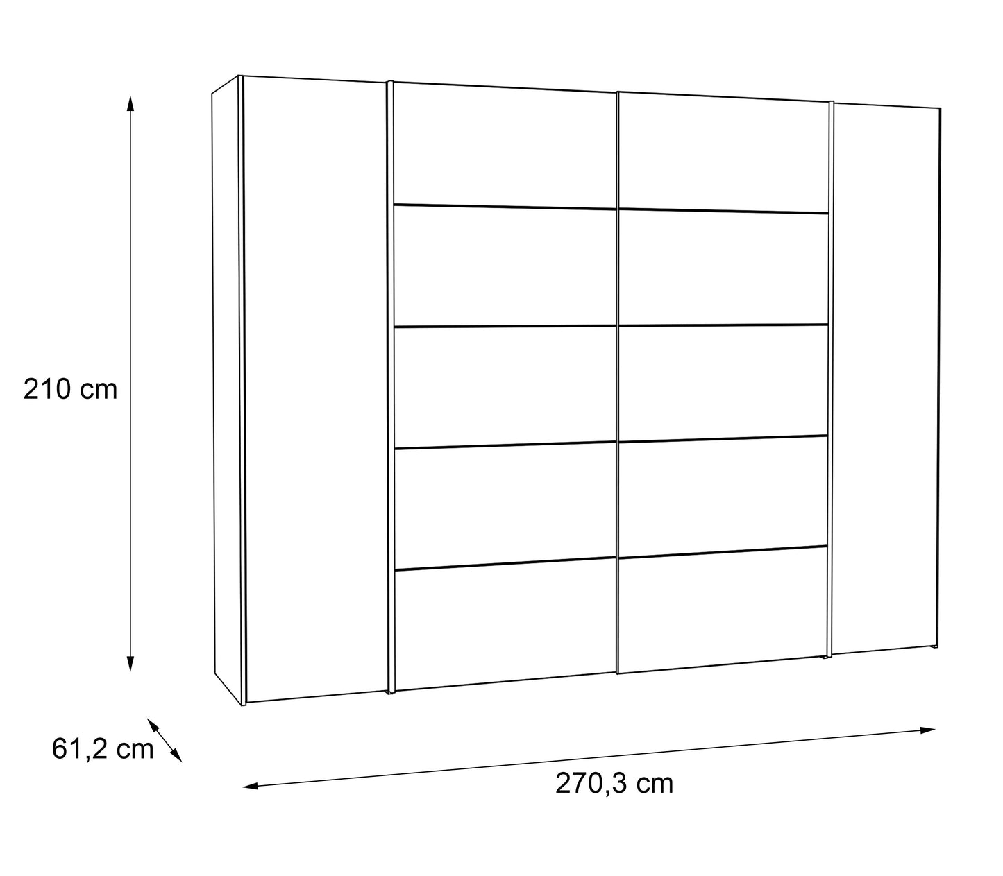 Dulap Energy Stejar Sonoma Alb, 270 Cm