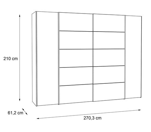 Dulap Energy Stejar Sonoma Alb, 270 Cm