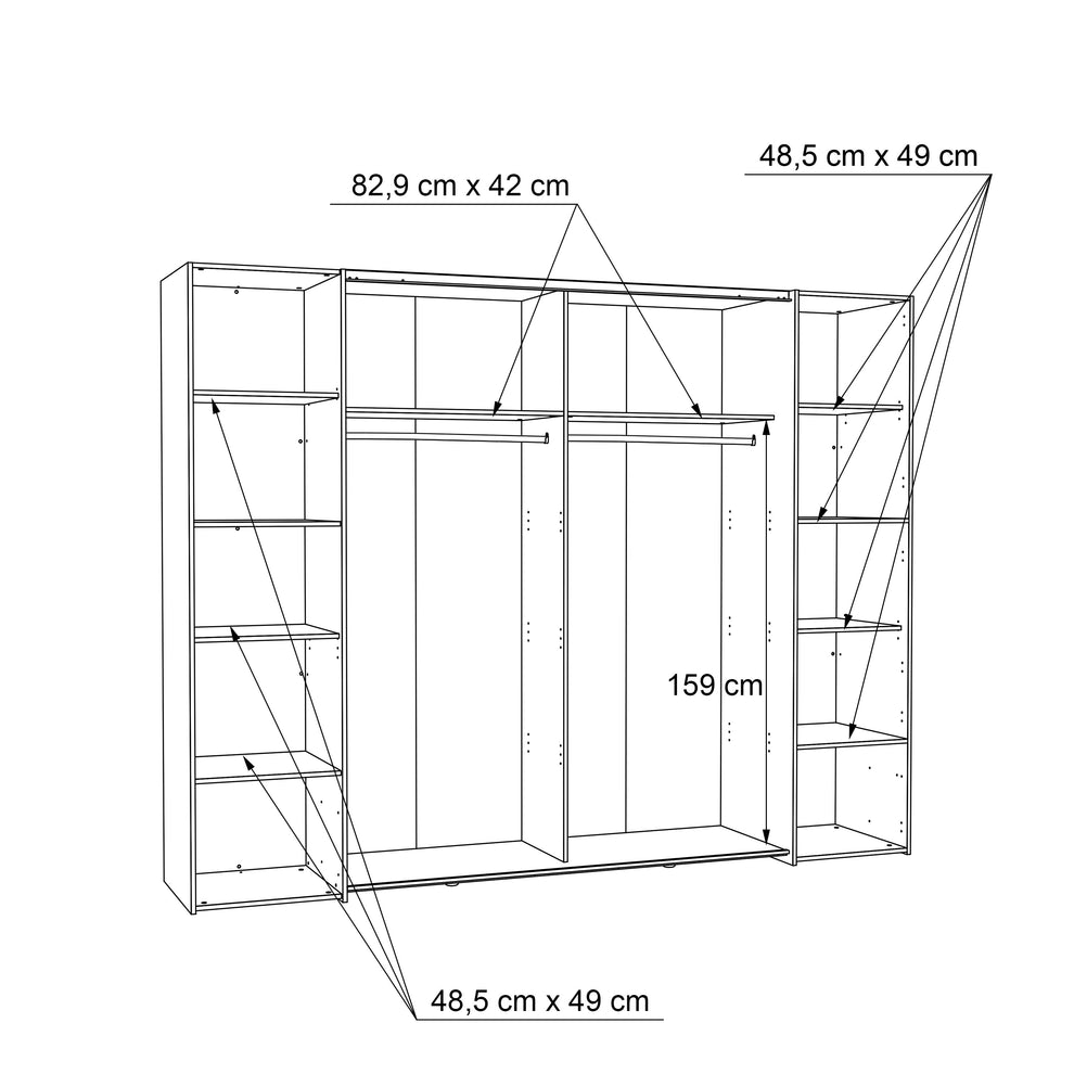 Dulap Energy Stejar Sonoma Alb, 270 Cm