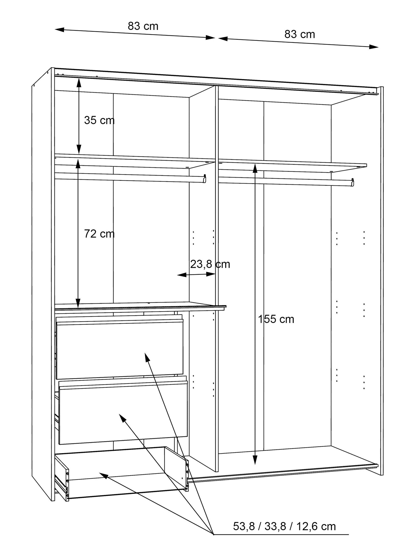 Dulap Wings Alb, 170.3 Cm