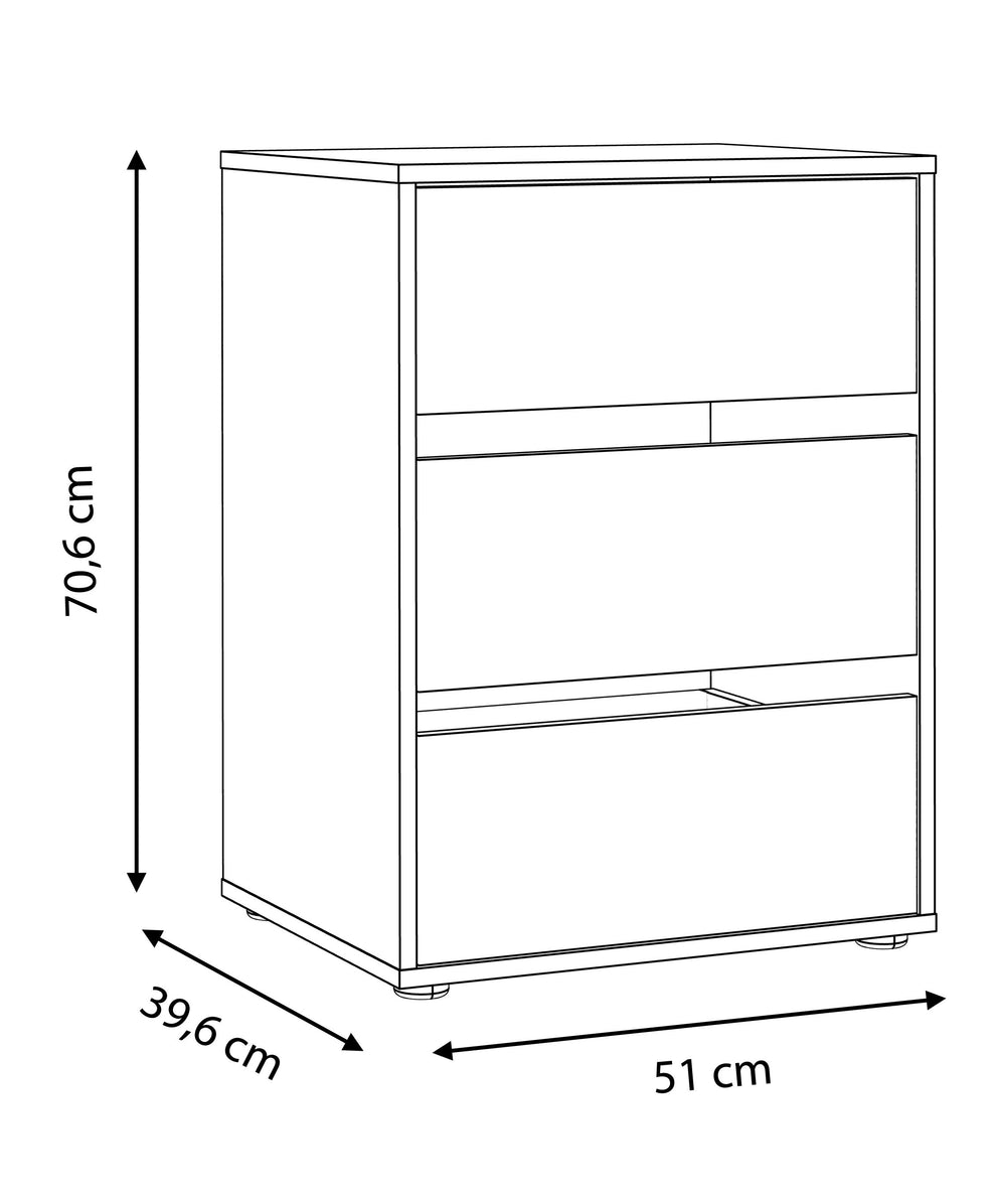 Comoda Interior Dulap Wings Gri, 51 Cm