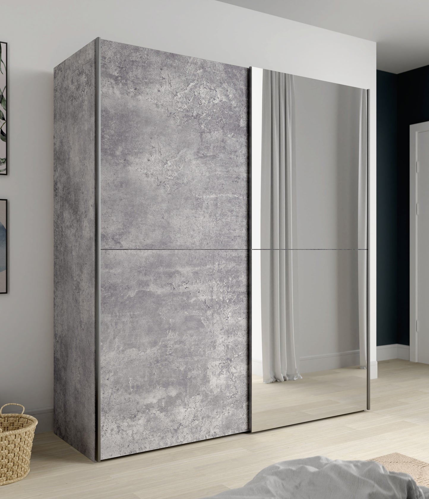 Dulap Kalis Beton Optic Gri Deschis, 170.3 Cm