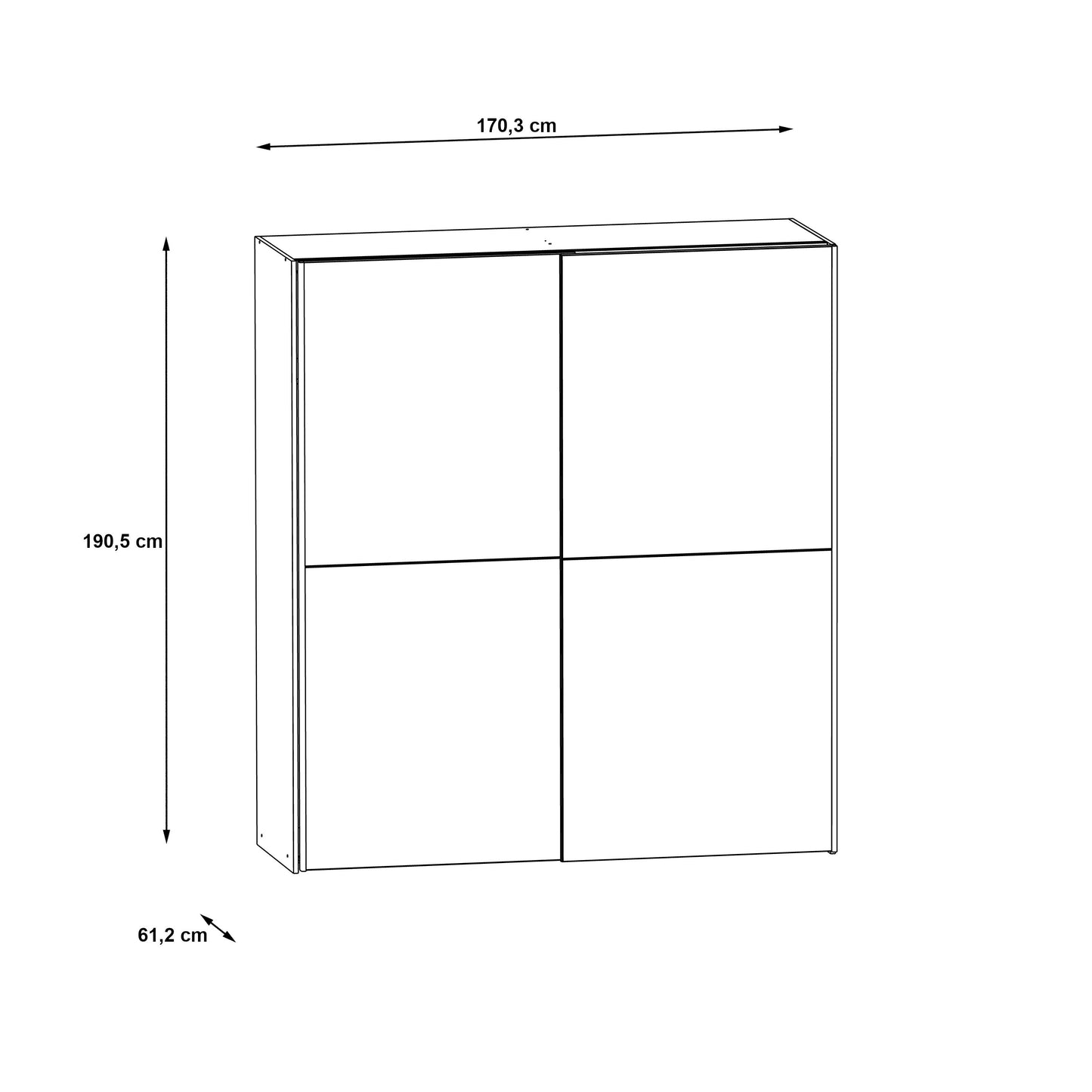 Dulap Kalis Beton Optic Gri Deschis, 170.3 Cm