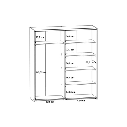 Dulap Kalis Beton Optic Gri Deschis, 170.3 Cm