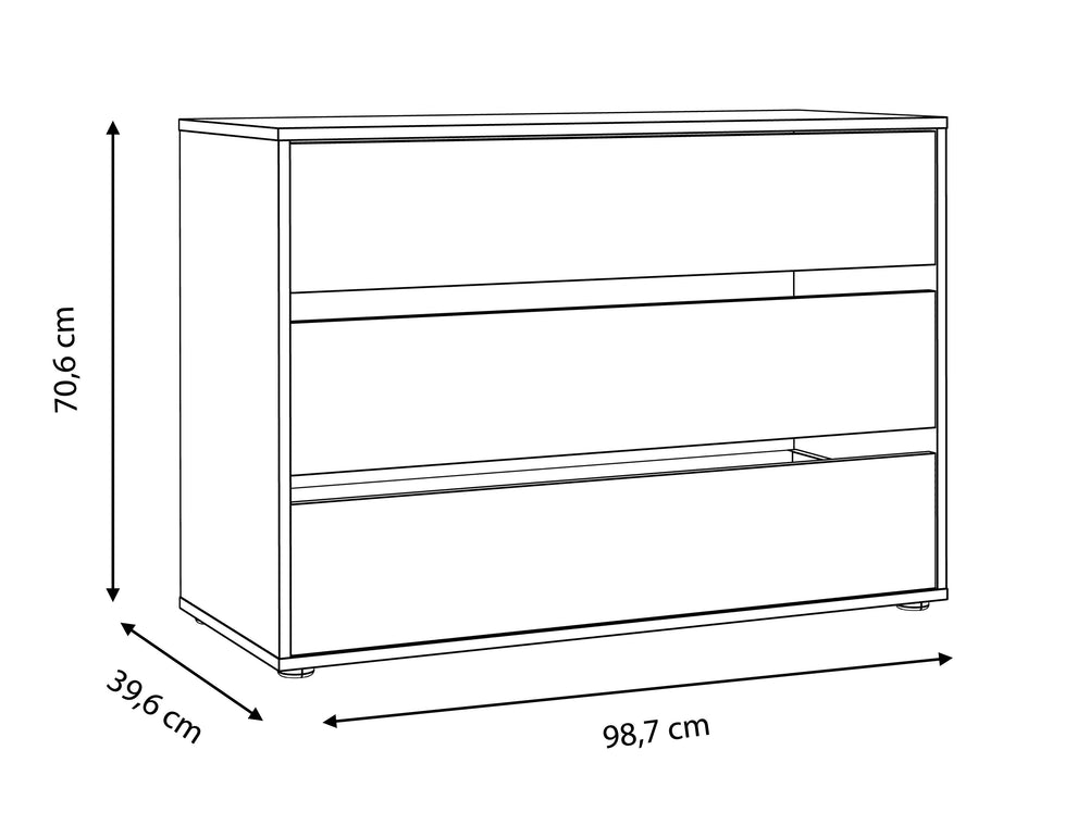 Comoda Interior Dulap Rimrock Gri, 98.7 Cm