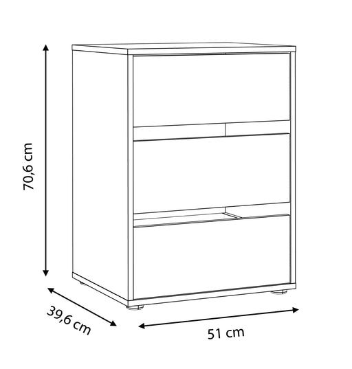 Comoda Interior Dulapuri Rimrock Gri, 51 Cm