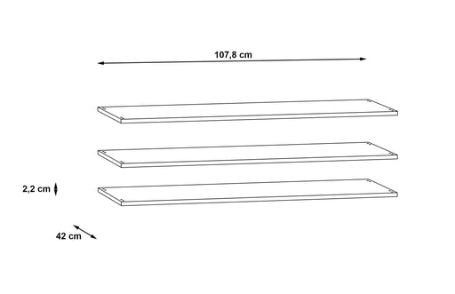 Set 3 Polite Dulap Rimrock Gri, 51 Cm