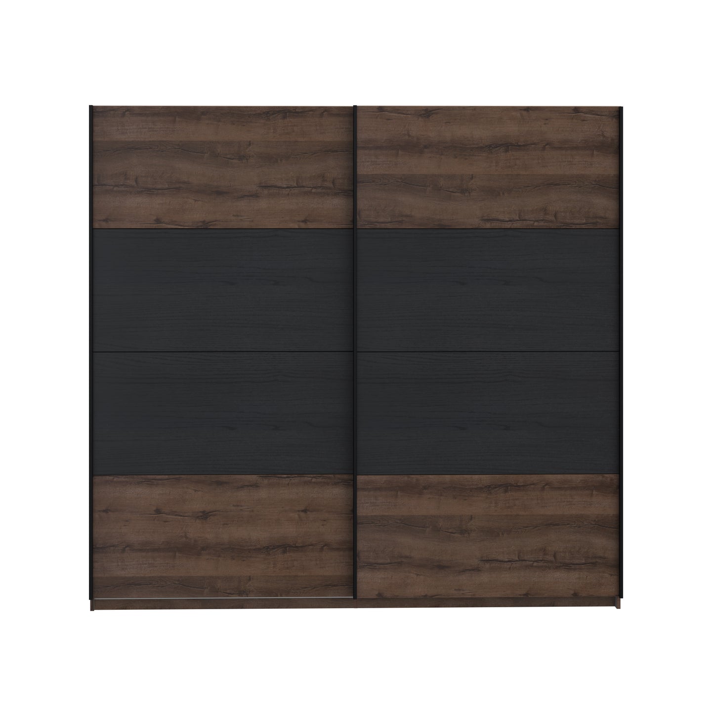 Dulap Rimrock Stejar Pamantiu Si Stejar Negru, 220 Cm