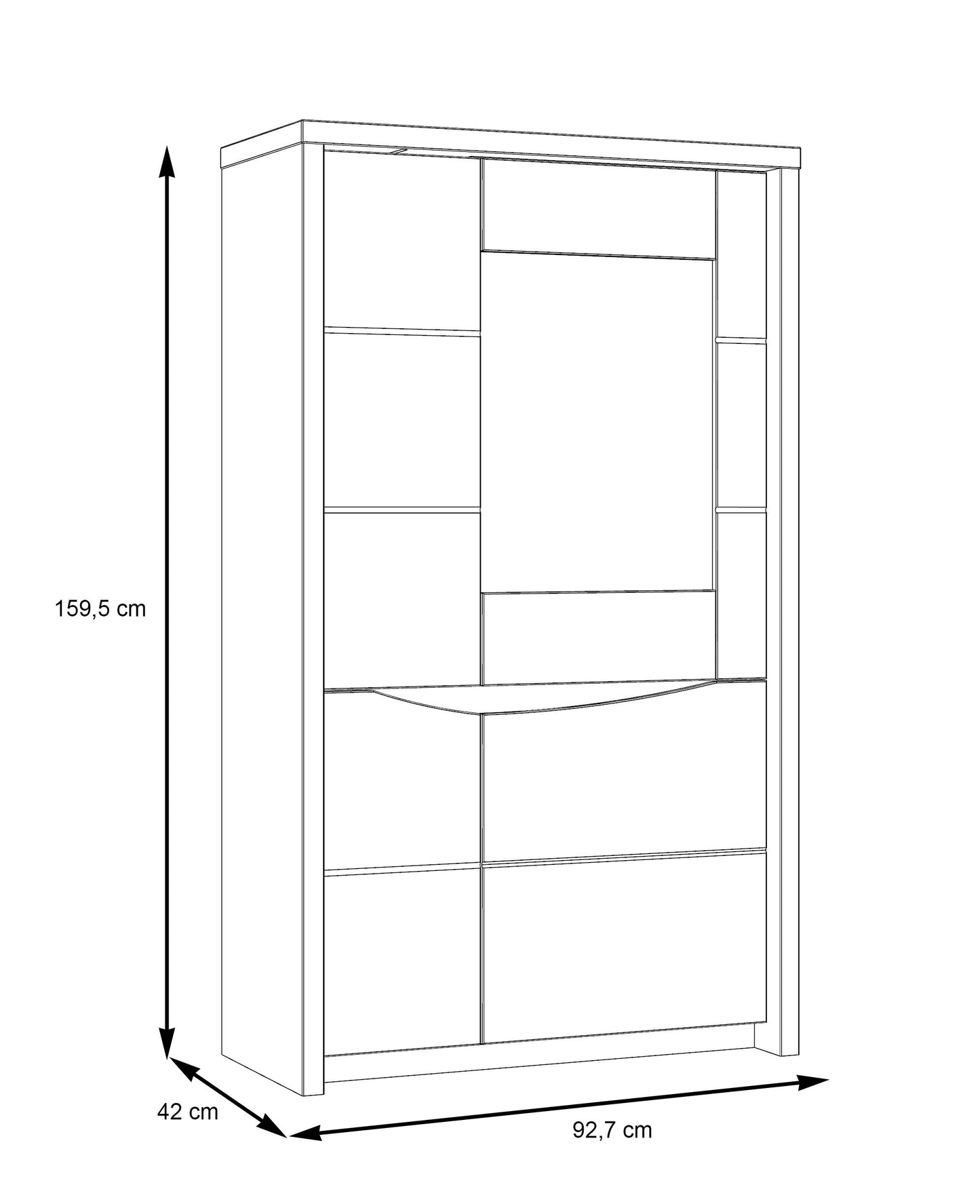 Vitrina Dreapta Sentozza 93 Cm