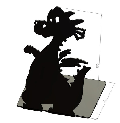 Suport De Carte Dragon Otel, Negru Mat, 18 X 11 Cm