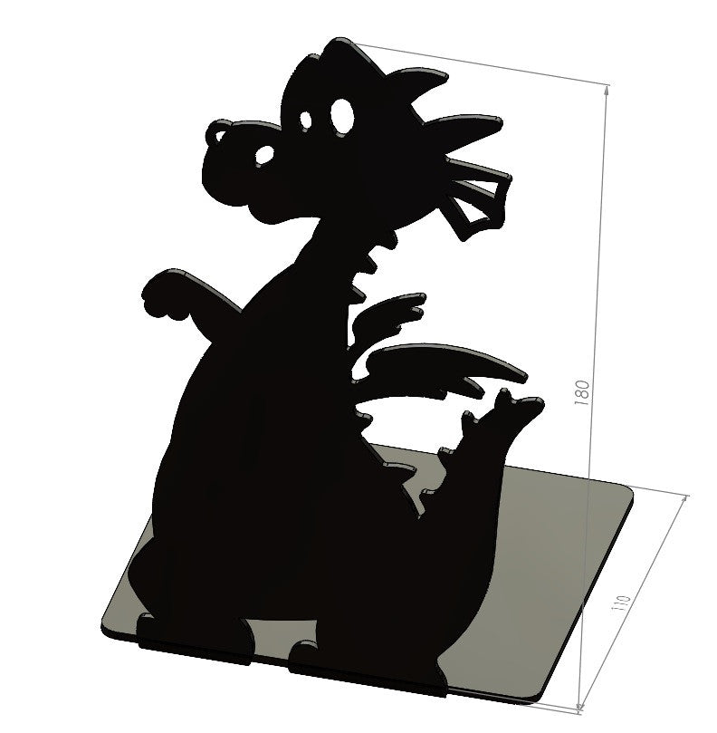 Suport De Carte Dragon Otel, Negru Mat, 18 X 11 Cm