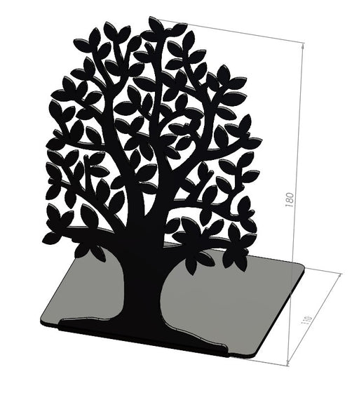 Suport De Carte Copacul Vietii Otel, Negru Mat 18 X 11 Cm