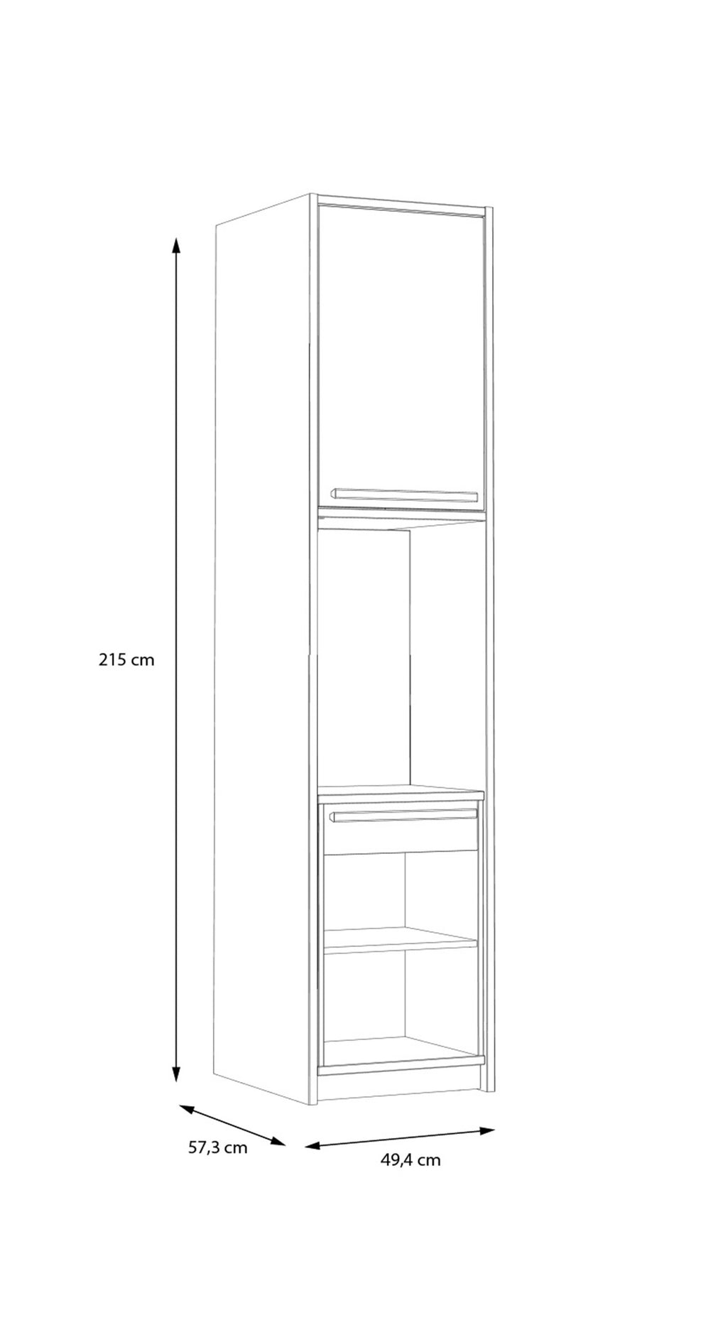 Biblioteca Multifunctionala Cu 1 Usa Si Extensie Birou Smartway, 49 Cm