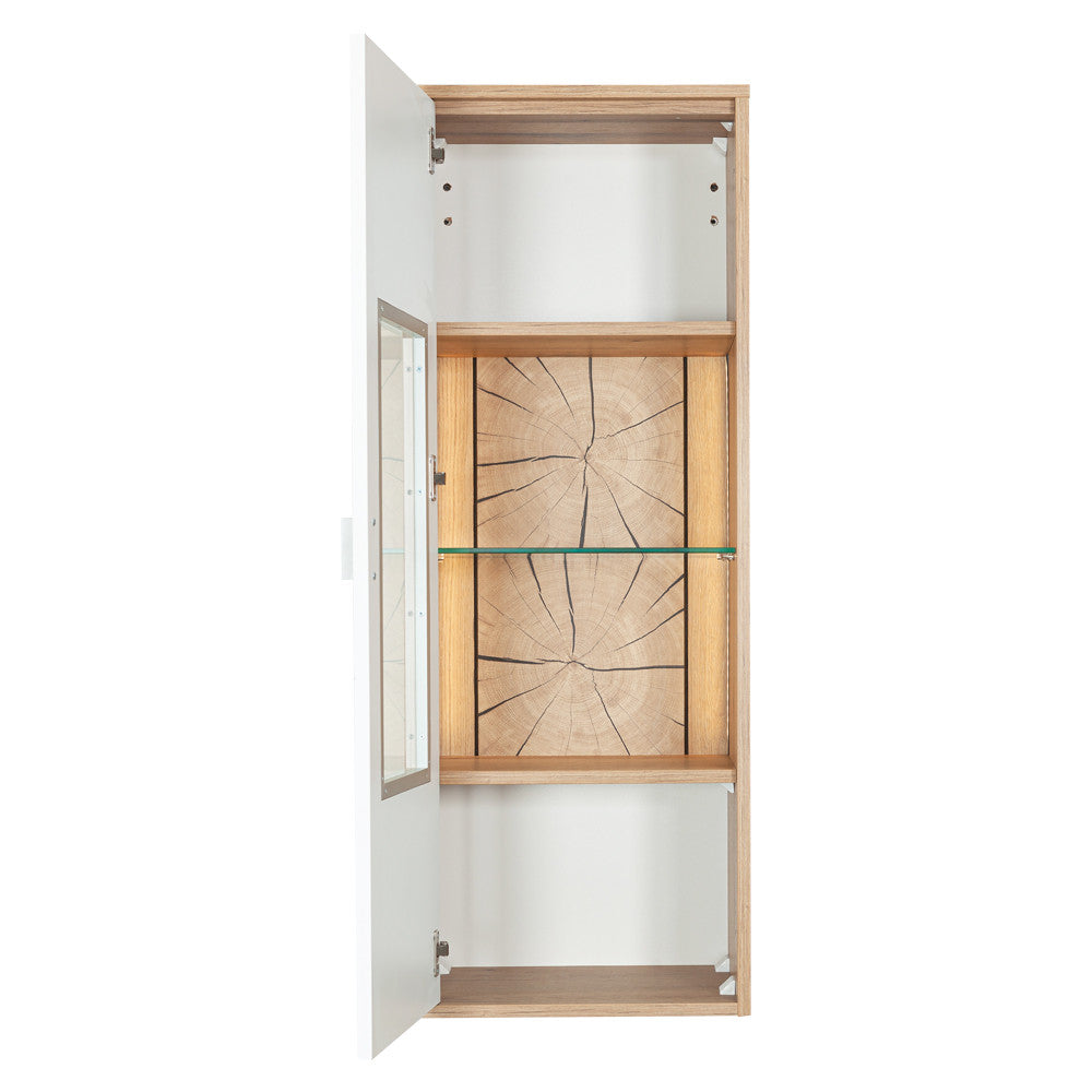 Etajera Urbano White Stanga Cu 1 Usa Alb Si Natur, 46 Cm