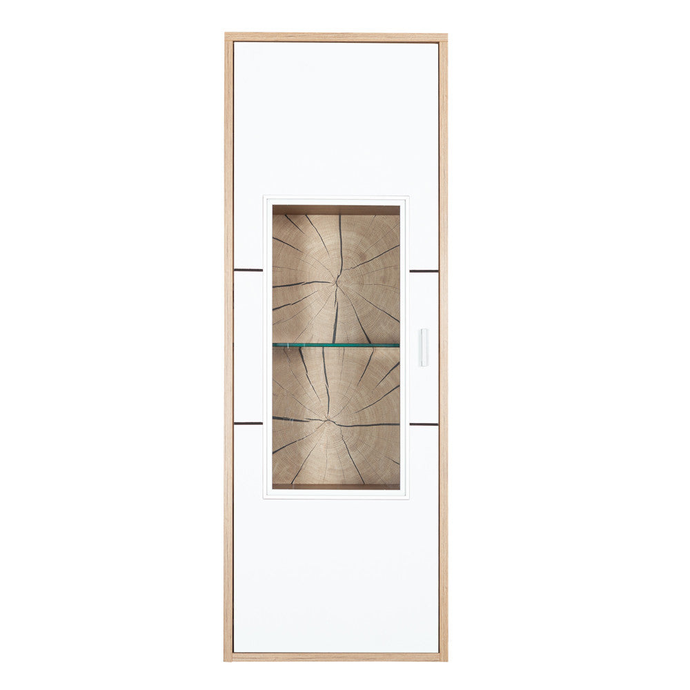 Etajera Urbano White Stanga Cu 1 Usa Alb Si Natur, 46 Cm