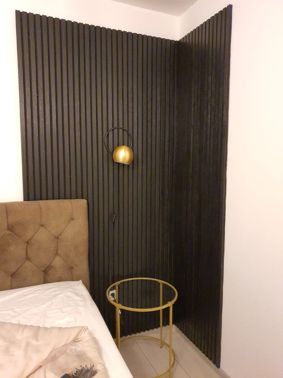 Riflaj Mdf Negru, Furniruit, 240 x 60 cm