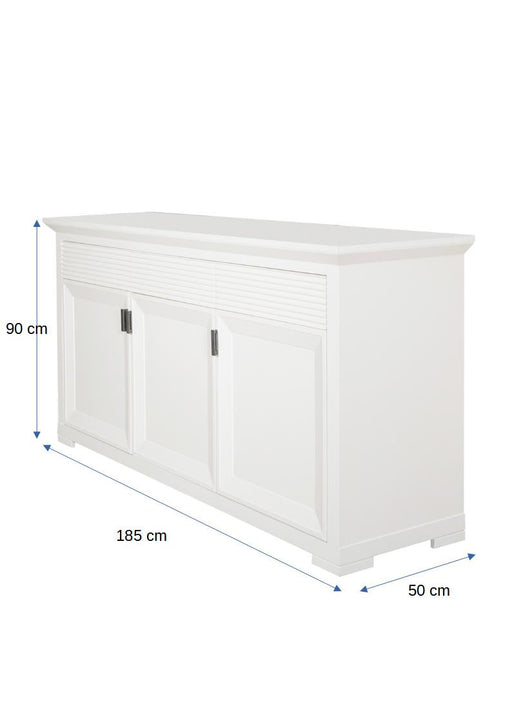 Bufet 3 Usi Si 3 Sertare Verona Bianco Alb, 180.4 Cm