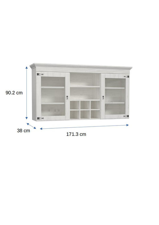 Vitrina Suprapozabil Encanto, Pin Alb, 171.3 Cm