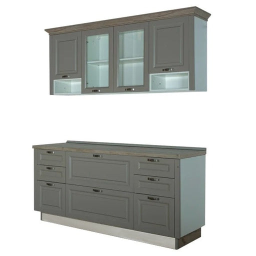 Bucatarie Capri Gri, Front Mdf Vopsit, 196.8 X 223 X 60 Cm