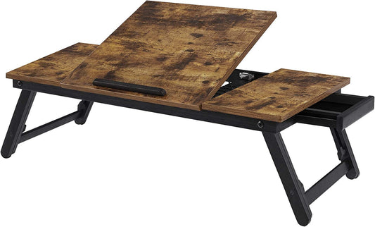 Suport Laptop Sau Tava De Servire, Cu Sertar, Maro Inchis Rustic