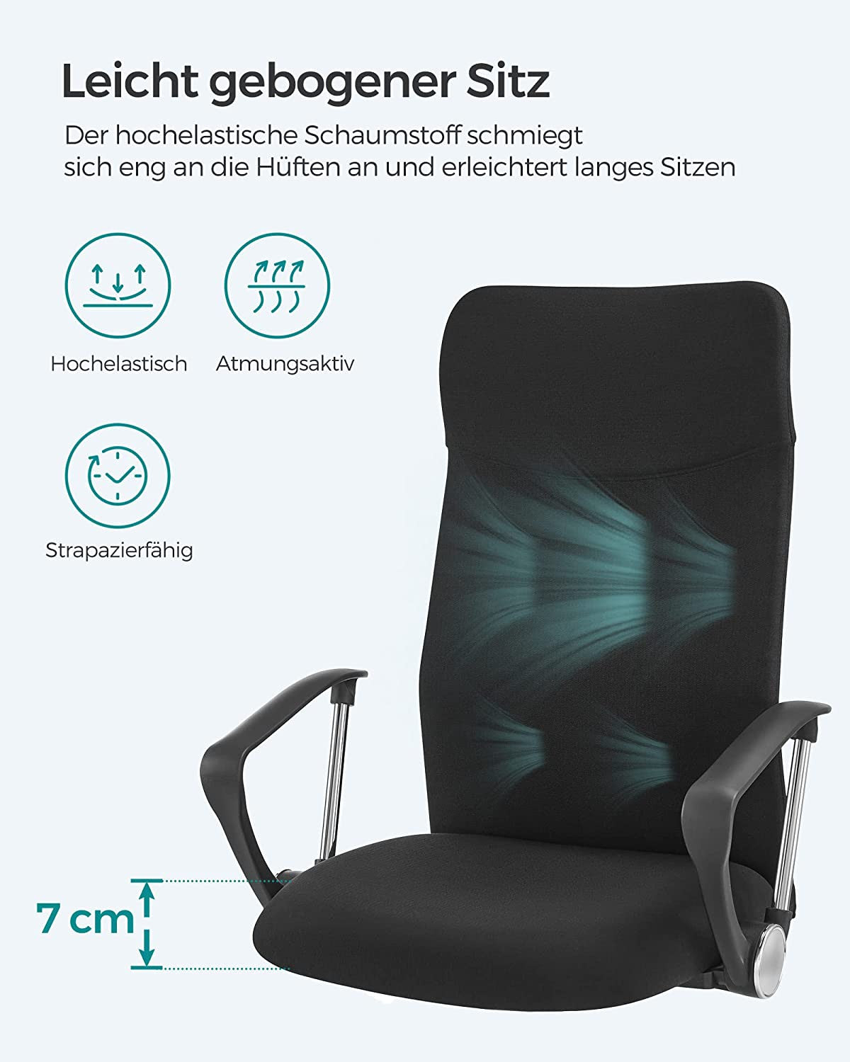 Scaun De Birou Pivotant Ergonomic, Reglabil Si Inclinat, Negru