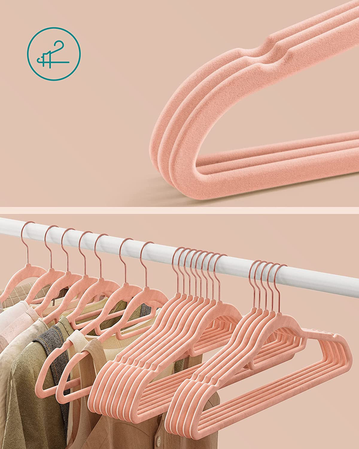 Set De 30 De Umerase Din Catifea, Roz Deschis, 43.5 Cm